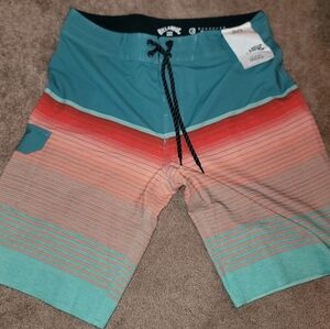 NWT Billabong Recycler Boardshorts Blue Orange Purple Mens Small